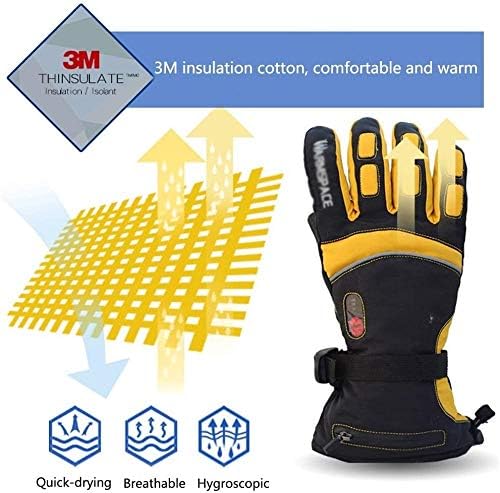 Rechargeable Men's and Women's Heated Waterproof Gloves, 5 Layers of Warmth and Three Gears, Suitable for Cold Weather