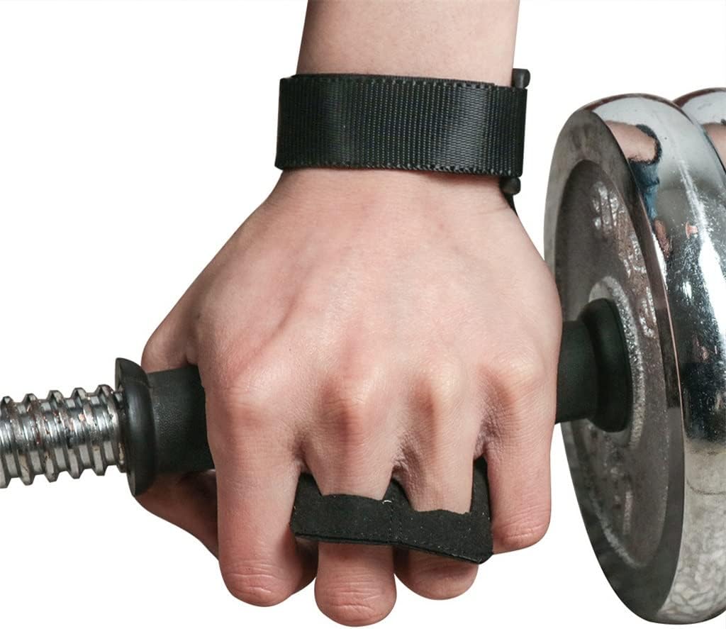 1 Pair Leather Hand Handguards Fitness Palm Protector Guard Pad Wrist Support Strap Pull Up Weight Lifting Gloves