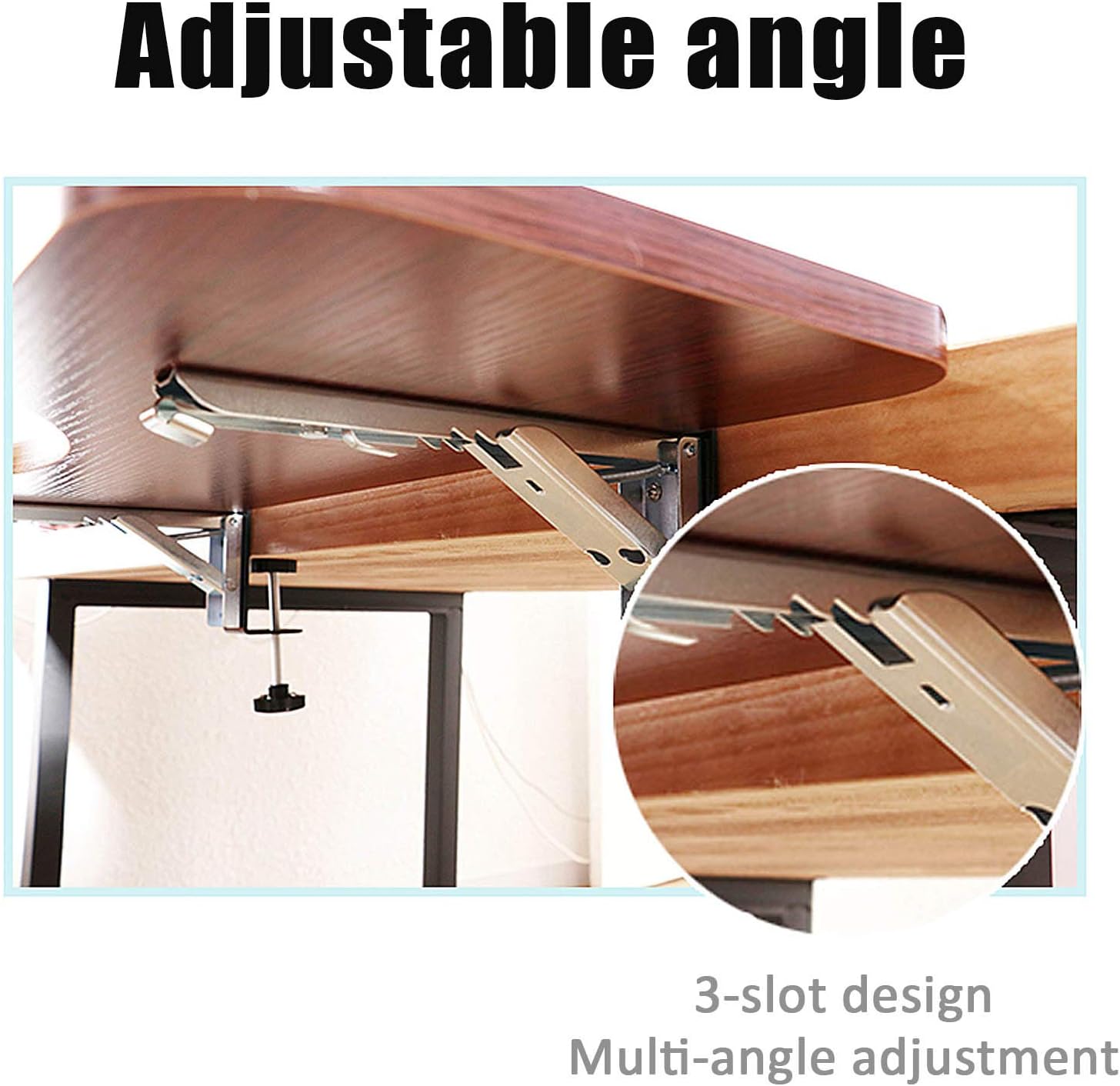 Keyboard Tray Under Desk Ergonomic Elbow Rest for Desk Table Mount Mouse Wrist Support Armrest Pad Wood Clamp Keyboard Shelf,A-65cm