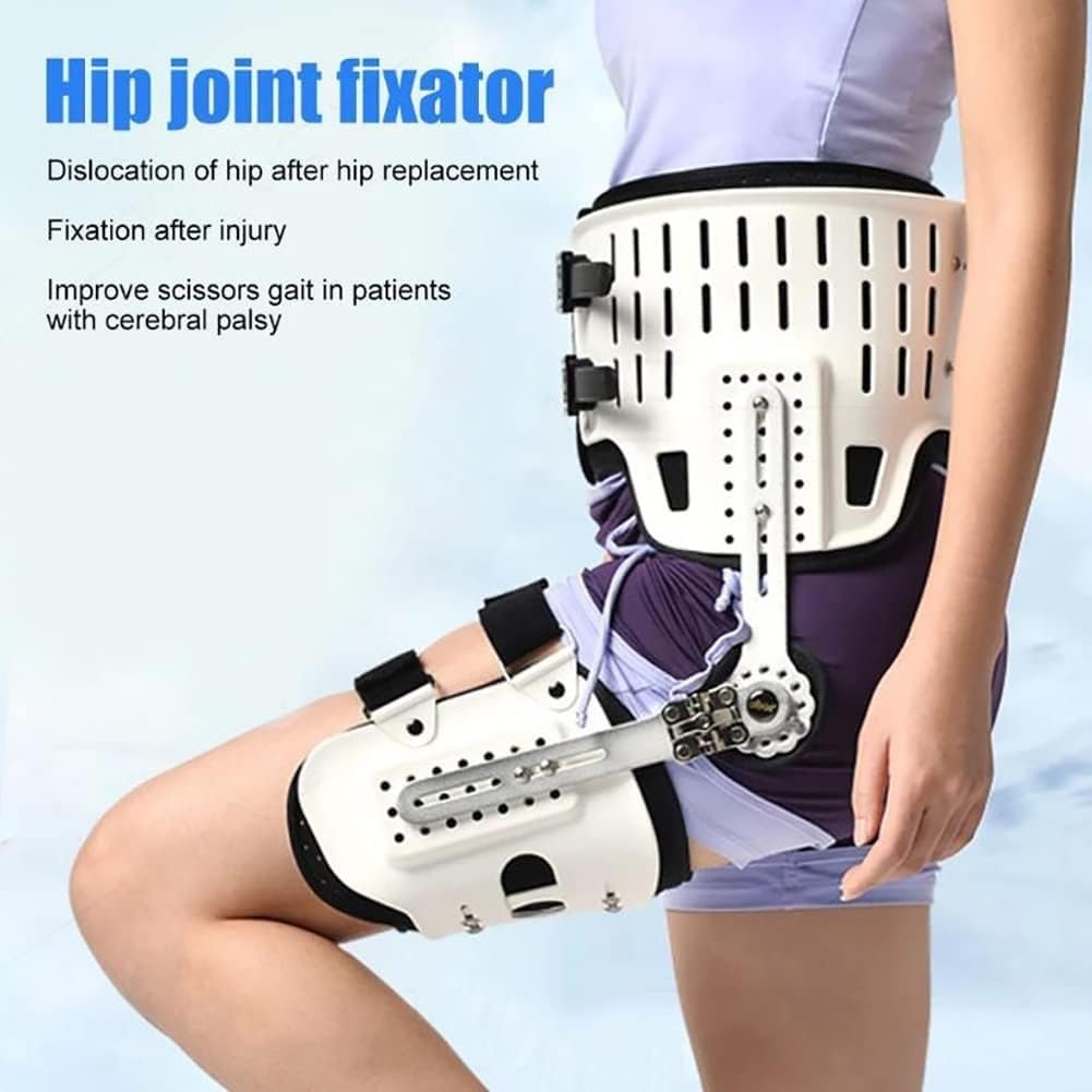 Hip Abduction Orthosis Hip Stabiliser Support Brace Angle Adjustable Height and Size Adjustable for Easy Movement and Fixation for Hip Groin Hamstring Thigh Sciatic Nerve Pain Relief(White)
