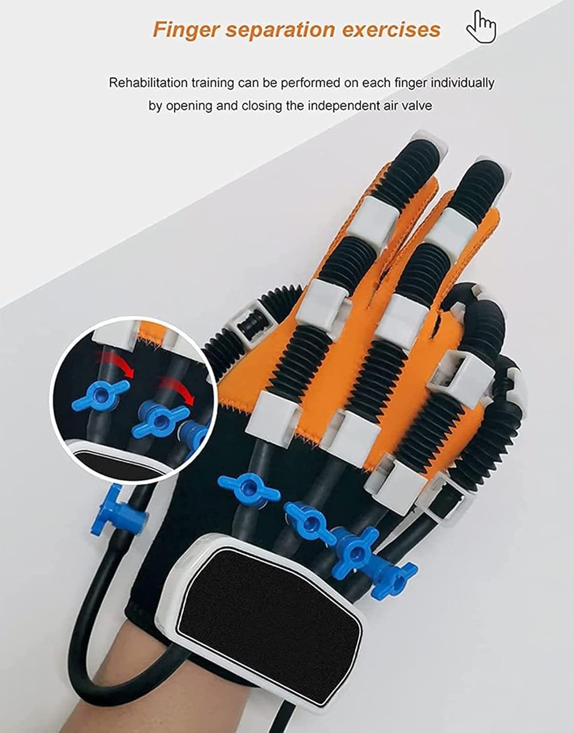DKULMN Rehabilitation Robot Gloves, Electric Finger Exercises and Rehabilitation Orthosis Splint for Exercises for Patients with Hand Dysfunction,Long-Term Relief Finger Cramps,Left,S