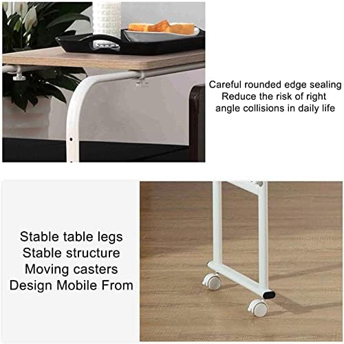 Free-Standing Folding Floating Table，Over Bed Desk Mobile Overbed Computer Table, Height & Length Adjustable Over Bed Table Tabletop Hospital Nursing Table for Home Office Use(Size:（97.5~137