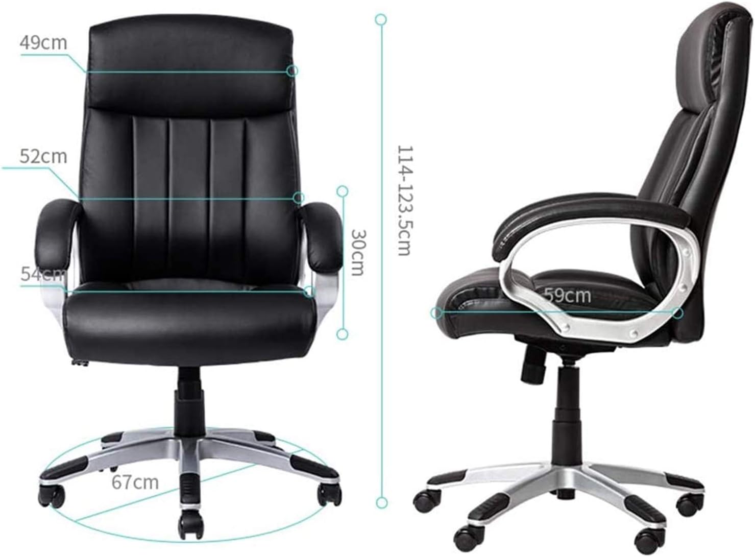 Office Chair Computer Gaming Chairs High Back Adjustable Ergonomic Desk Chair Executive Pu Leather Swivel Task Chair with Armrests Lumbar Support