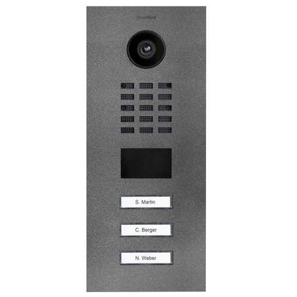 DoorBird D2103V IP Video Door Station, 3 Call Button in DB 703 Stainless Steel