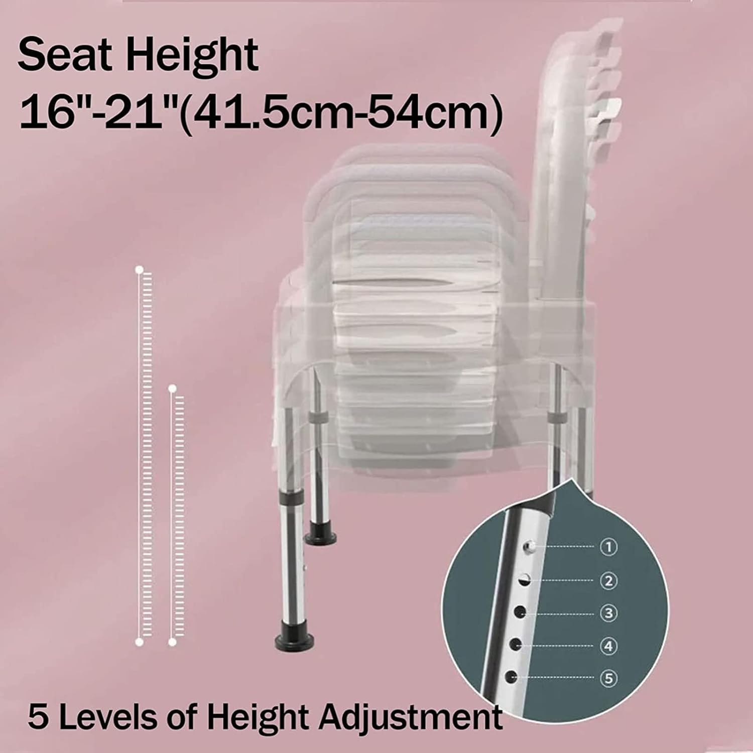 Commode Chair Bedside Toilet Bedside Commodes Height Adjustable Adult Potty Chair for Seniors Portable Toilets for Home Use Suitable for People with Disabilities The Elderly White