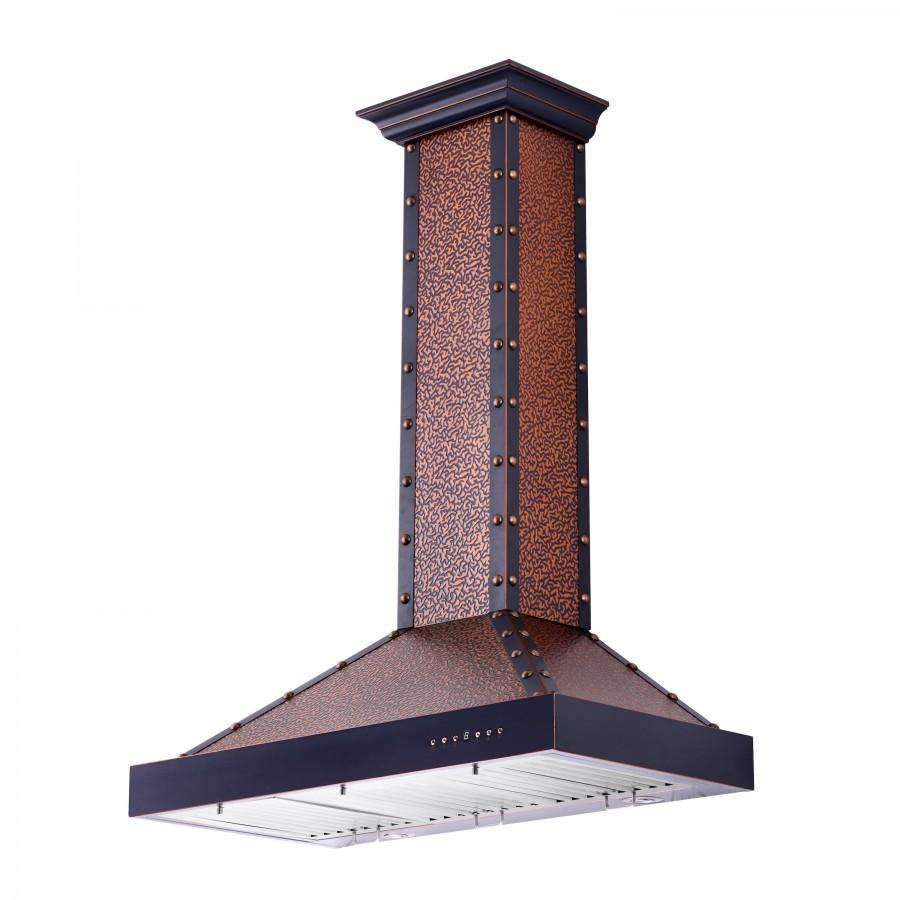 ZLINE 48-Inch Designer Series Embossed Copper Finish Wall Range Hood (KB2-EBBXB-48)