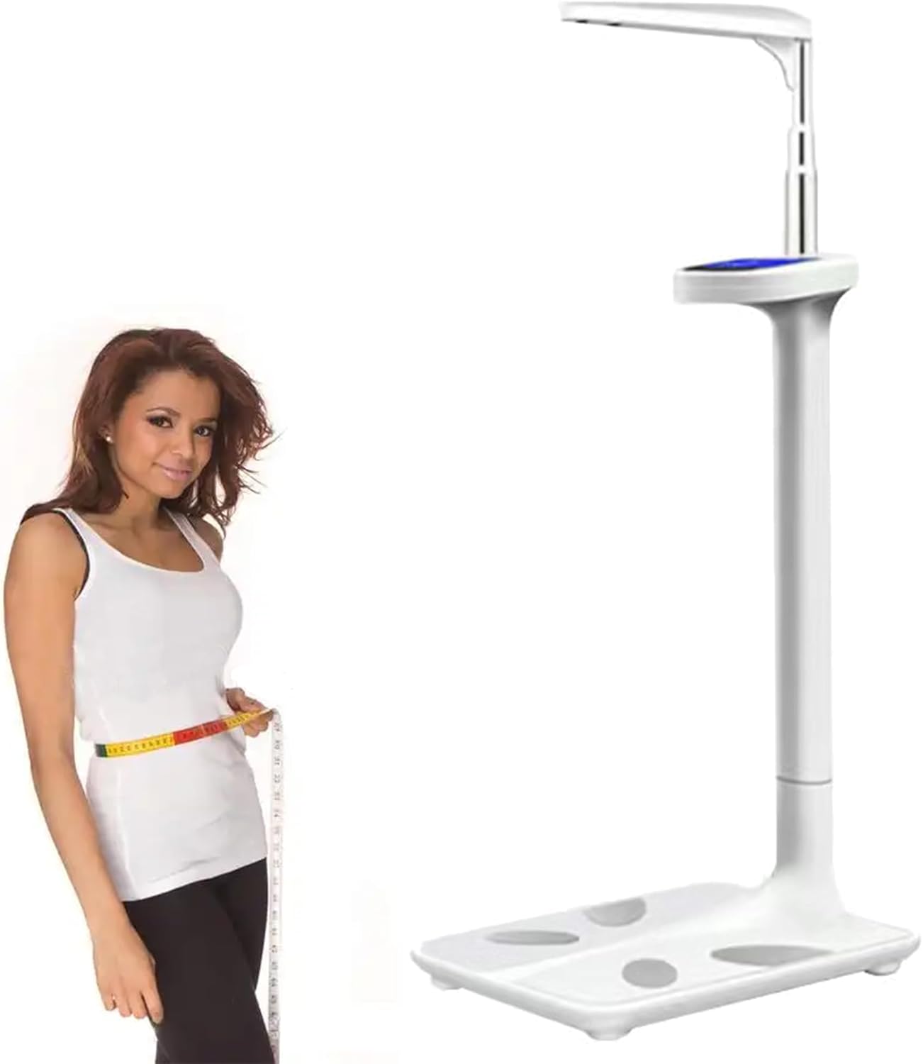 Professional Digital Height & Body Fat Analyzer - Retractable Medical Scale with Voice Announcement, 440lbs/200kg Weight Capacity - Calculator for Home, Gym, School & Clinic Use