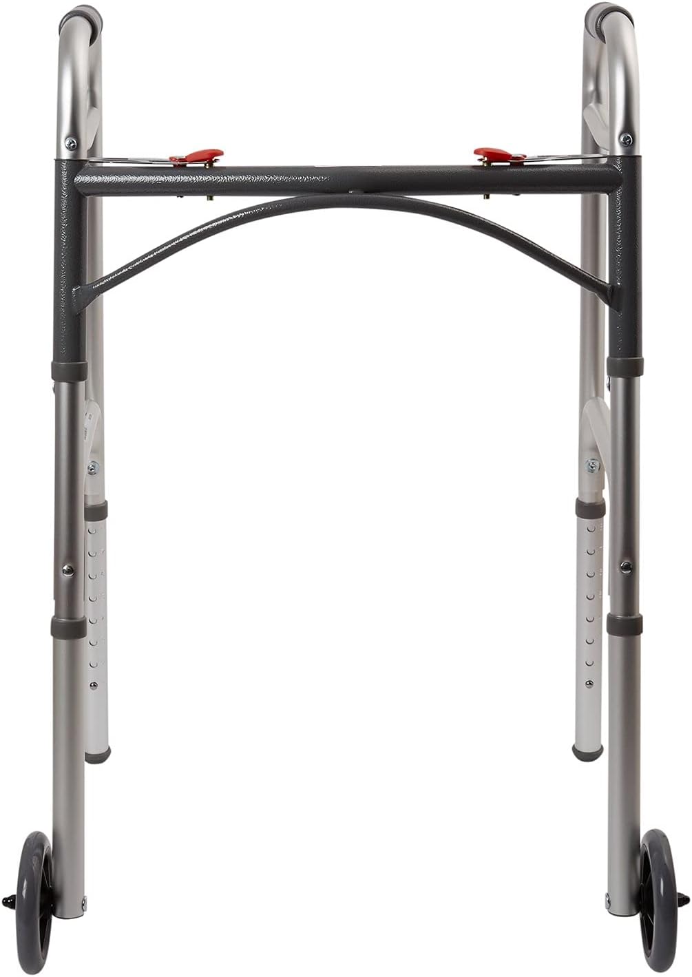 McKesson Folding Walkers with Wheels, Aluminum, 32 in to 39 in, 350 lbs Weight Capacity, 4 Count