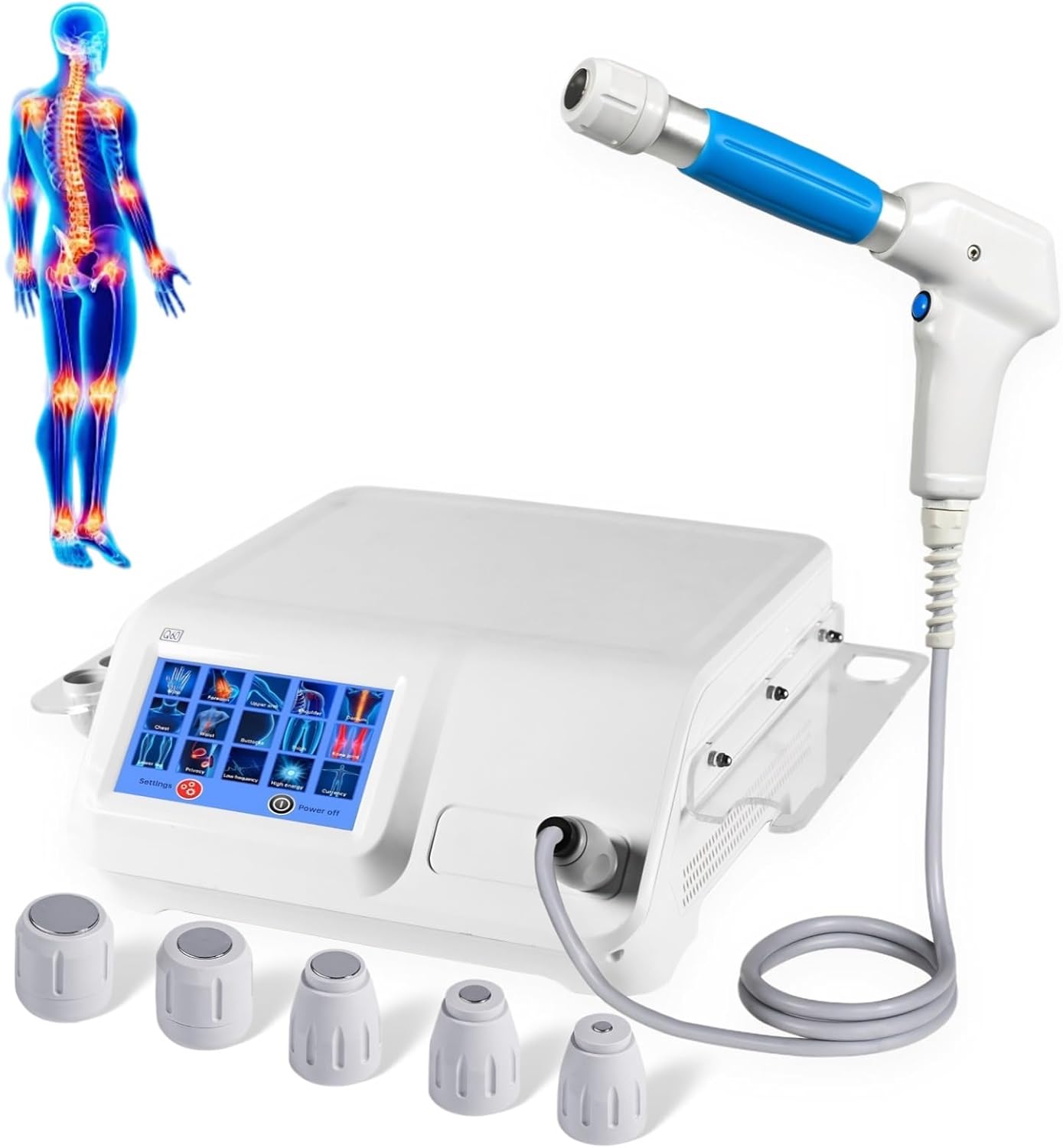 Shockwave Therapy Machine, Shock Wave Therapy Machine for Joint and Muscle Pain Relief, Muscle and Bone Tissue Regeneration, Painless, Non-Invasive Extracorporeal Shock Wave Therapy Device
