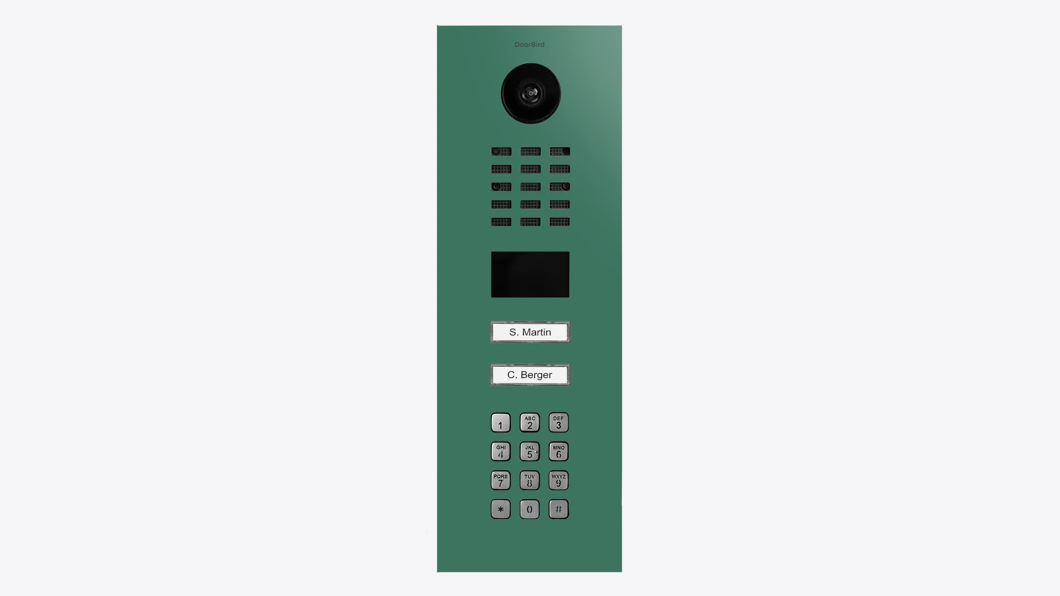 DoorBird D2102KV IP Video Door Station, 2 Call Button in Patina Green, RAL 6000