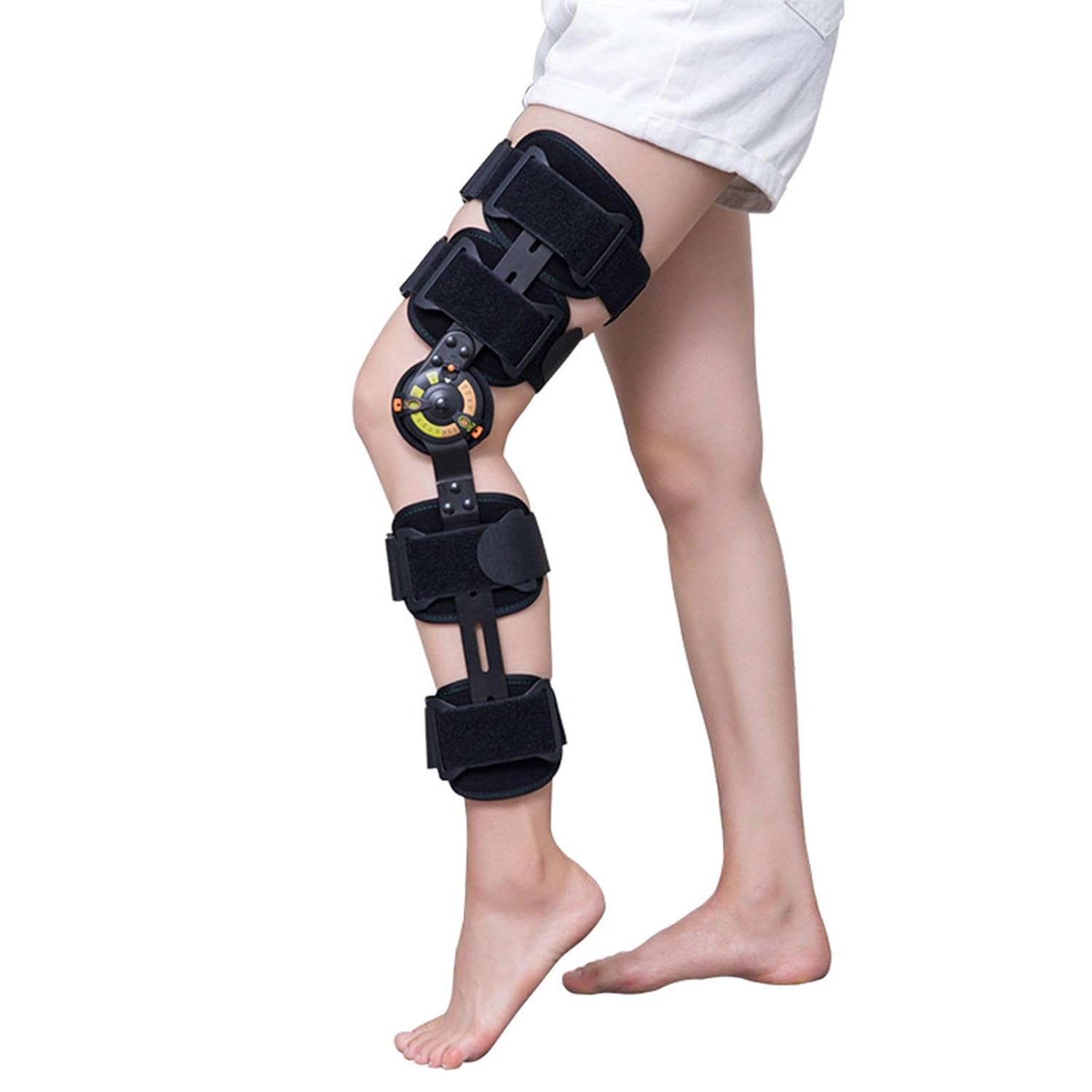 Unisex Hinged Rom Knee Brace Post Op Knee Brace for Recovery After Surgery,ACL, MCL and PCL Injury, Adjustable Knee Support Brace for Men Women Left Right Leg