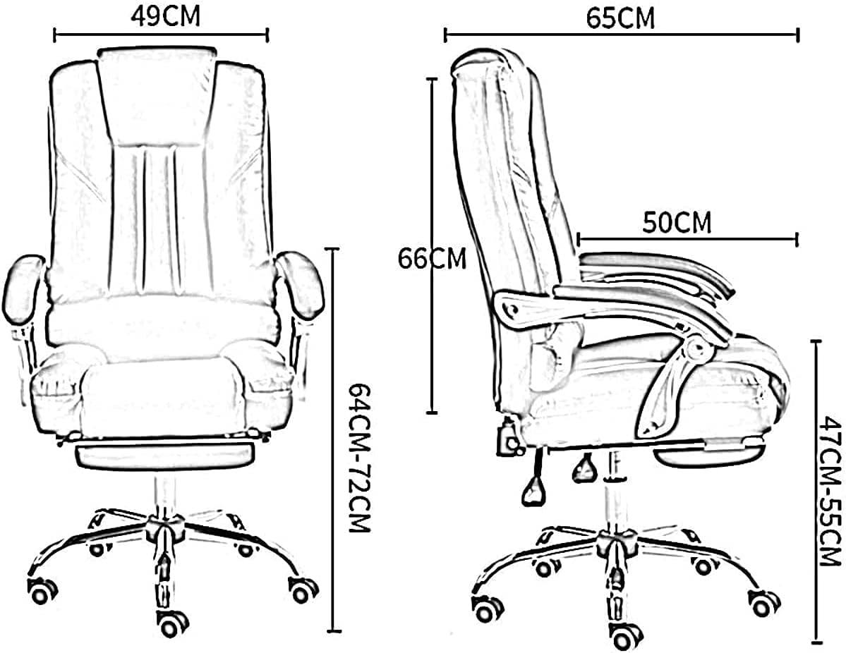 Office Chair Swivel Desk Chair Office Chair - High Back Desk Chair, with Adjustable Lumbar Support & Metal Armrest Thick Seat Cushion - 150°Reclining & Rocking Linen Fabr,