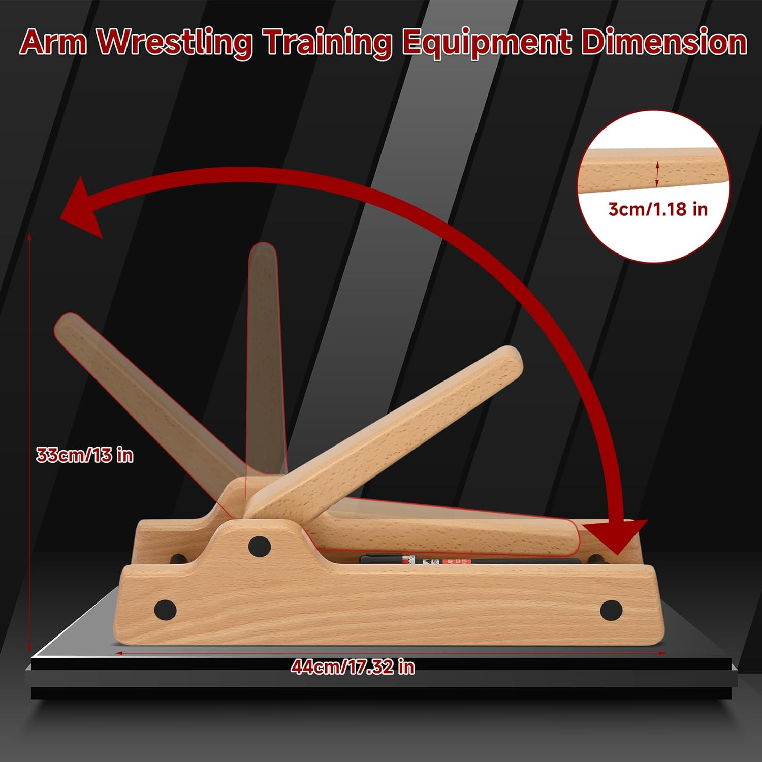 Arm Wrestling Training Equipment, Wooden Forearm Strengthener with 12 Adjustable Hydraulic Resistance Levels, Arm Strength Trainer for Home Gym Equipment, Wrist & Grip Training for All Skill Levels