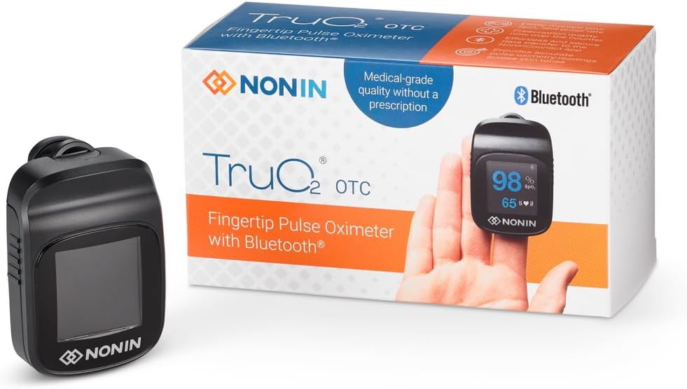 Nonin TruO2 OTC Pulse Oximeter Model 3250 FDA-Cleared, Over-The-Counter Medical Grade Wireless Fingertip Pulse Oximeter