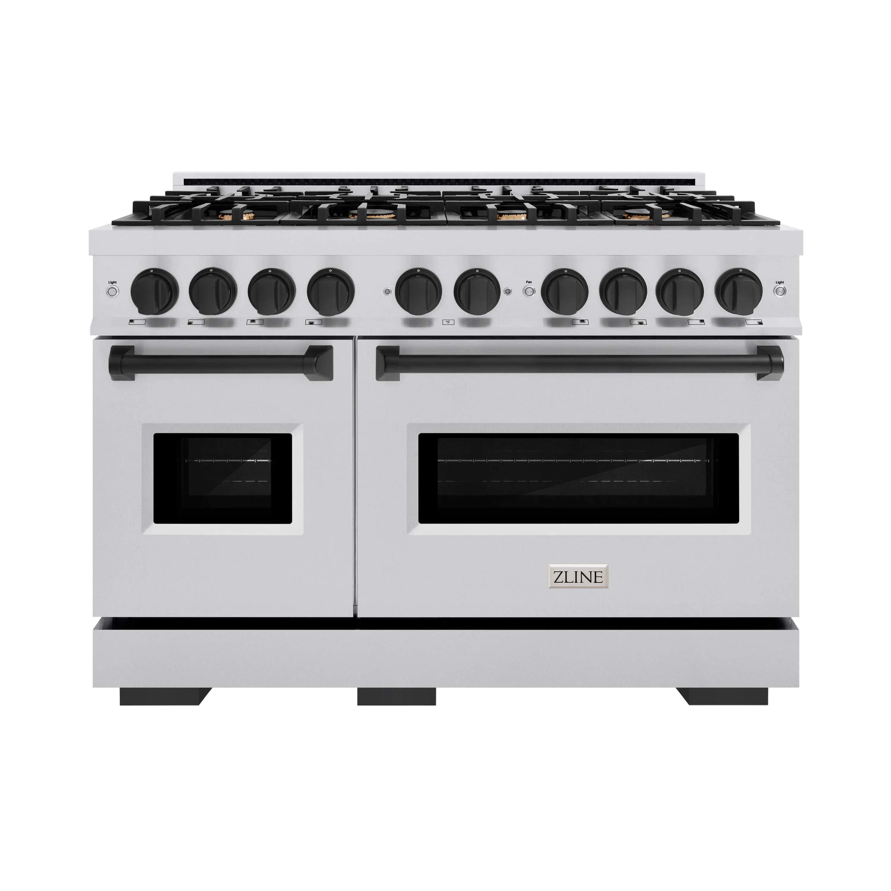 ZLINE Autograph Edition 48-Inch Classic Series Gas Range with 8 Gas Burner Cooktop and 6.7 Cu. Ft. Gas Convection Oven  in Stainless Steel and Matte Black Accents (CGRZ-48-MB)
