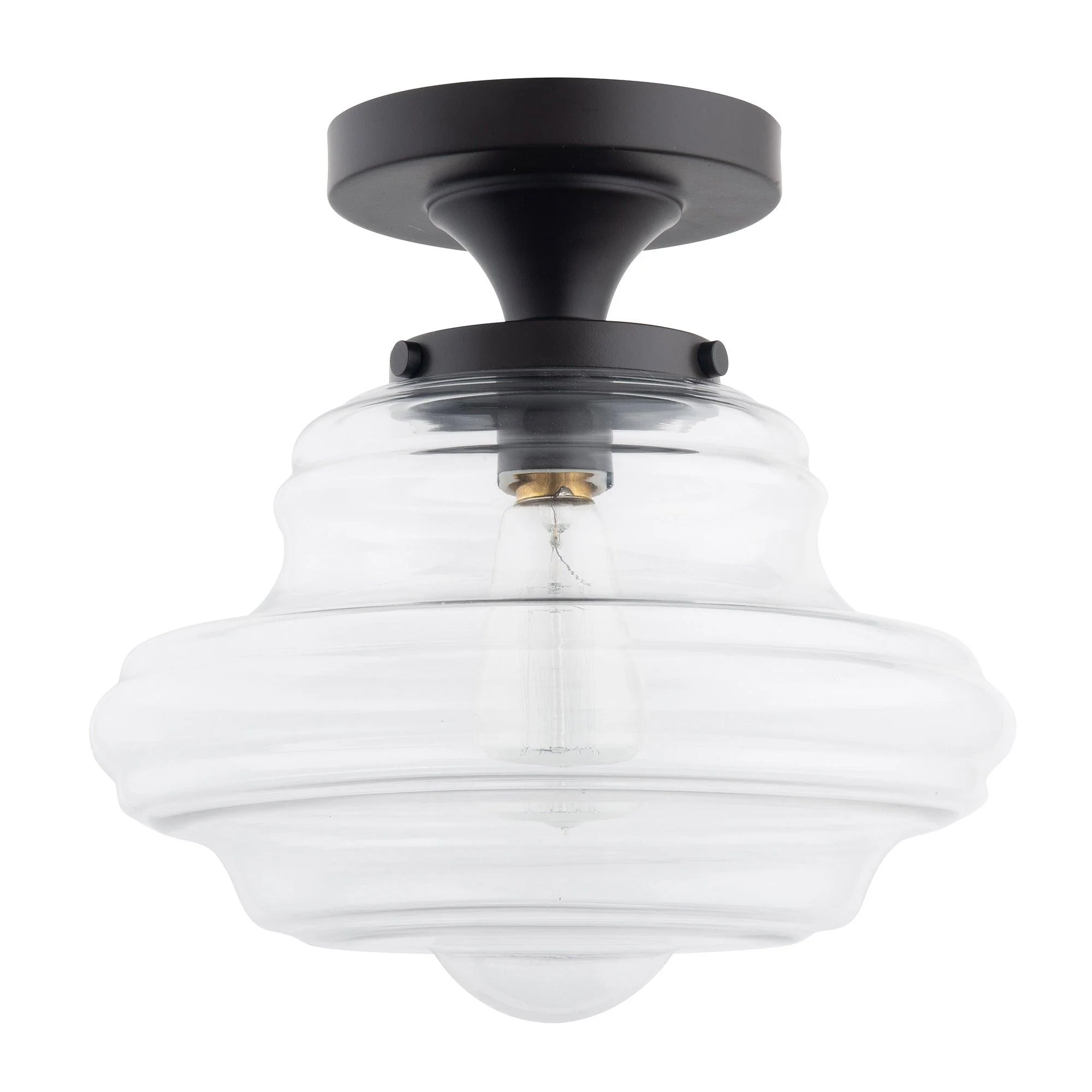 Parrot Uncle Solaria 1-Light Dark Brown Farmhouse Semi Flush Mount Ceiling Light (SO101BRZ)