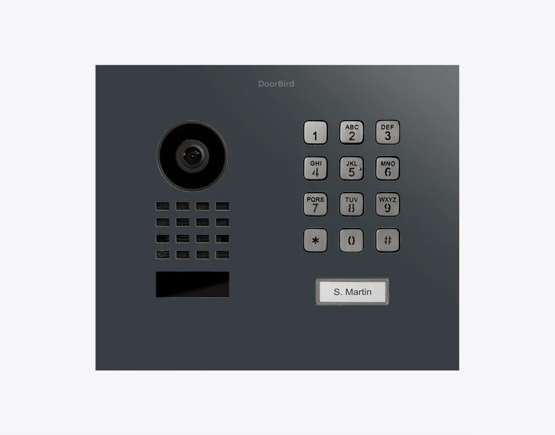 DoorBird D1101KH Modern Flush-Mount IP Video Door Station in Anthracite Grey, RAL 7016