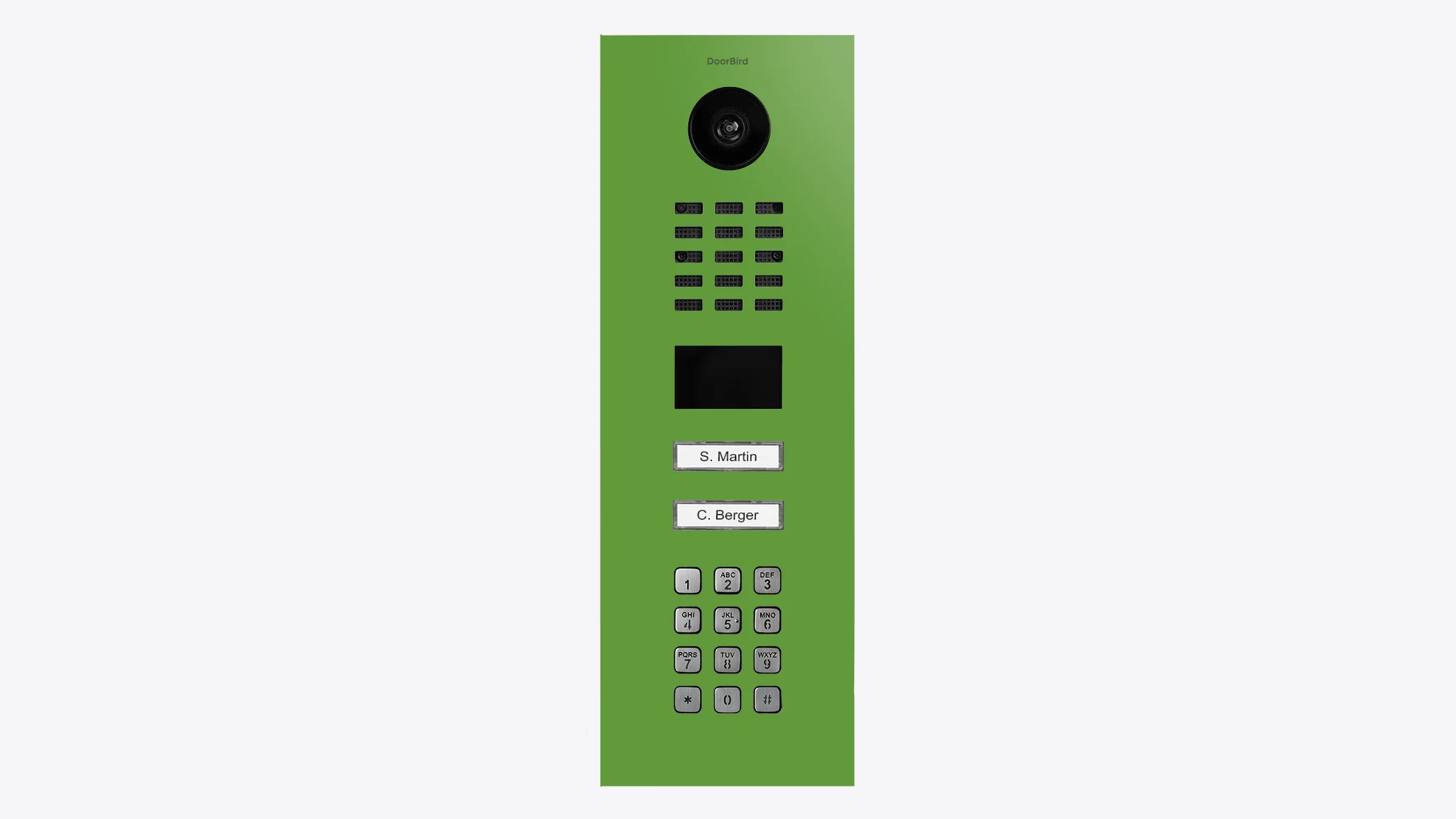 DoorBird D2102KV IP Video Door Station, 2 Call Button in Yellow Green, RAL 6018