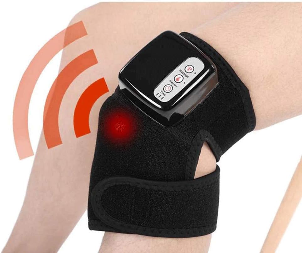 Knee Heating Pad -Knee Massager for Pain Relief Heated Vibration Brace Wrap Massage for Arthritis - Work for Elbow Shoulder Single