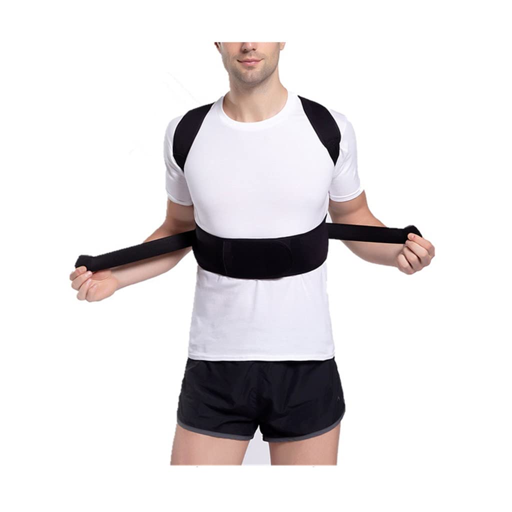 Posture Corrector Adjustable Shoulder Back Support Belt Neoprene Corset Brace Lumbar Strap for Men Women(M code)