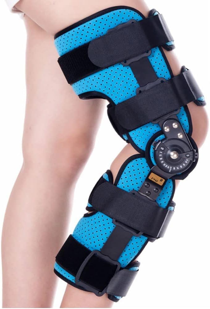Hinged Knee Brace, Adjustable Knee Orthosis Recovery Stabilization Immobilizer, Ajustable 0~120°, Breathable Comfortable Fabric, for Arthritis, Joint Pain and Injury Recovery (Right