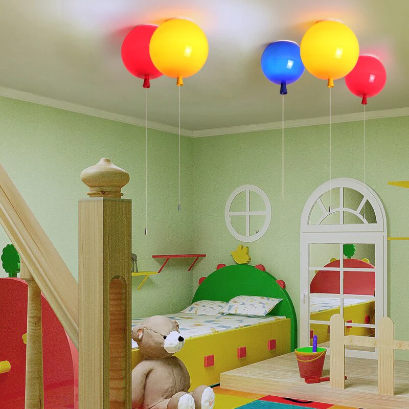 Playful Balloon Ceiling Lamp With Pull Cord