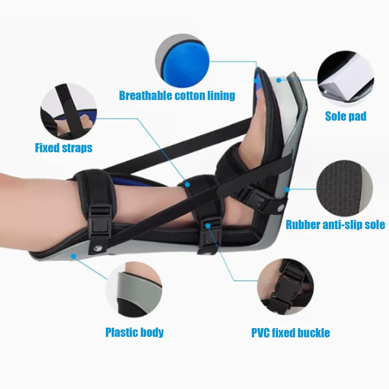 HUANGJUN Adjustable Plantar Fasciitis Night Foot Splint Achilles Tendonitis Brace for Fascia, Tendon And Postoperative Recovery for Men And Women,B,M
