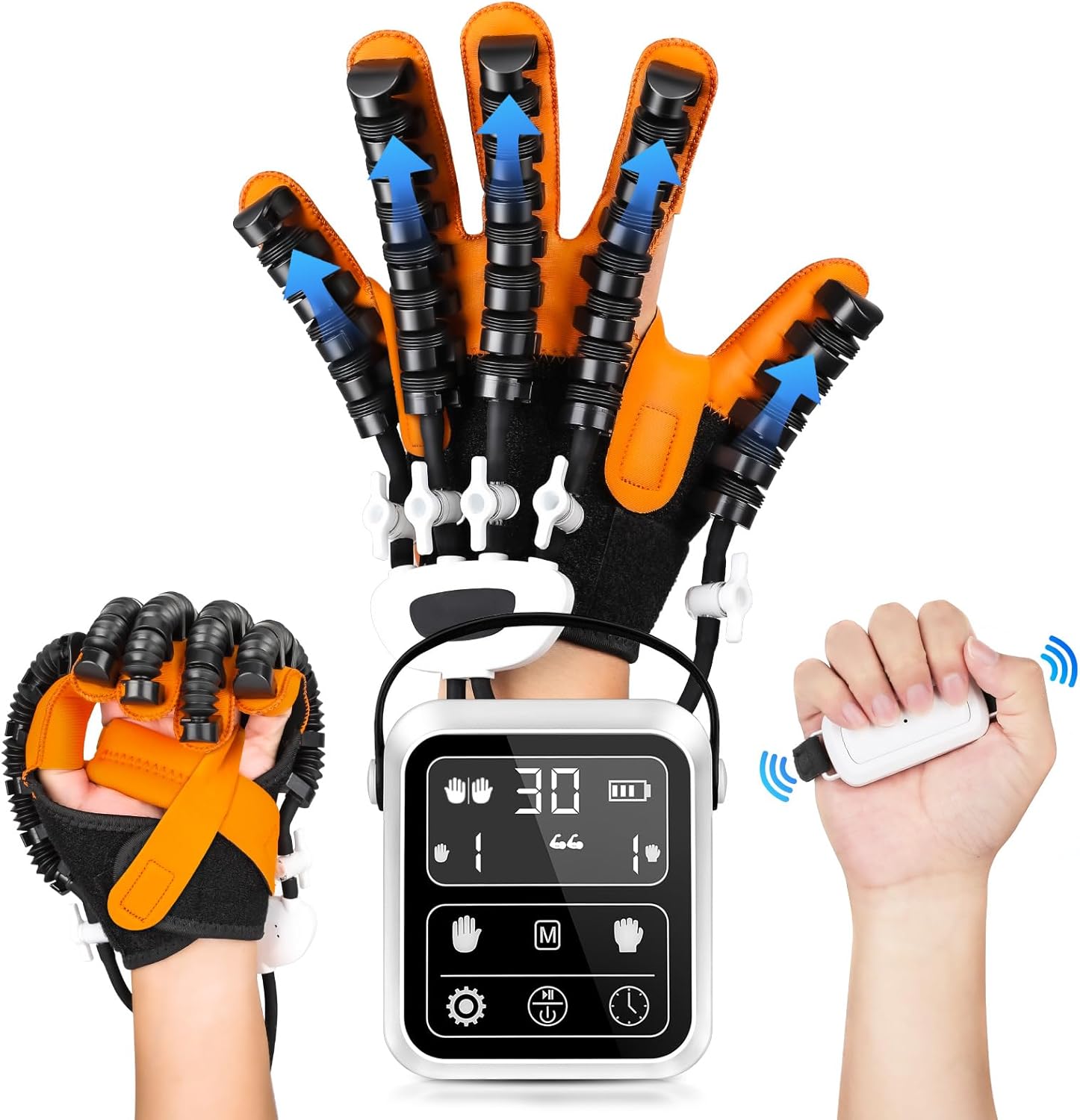 Hand Rehabilitation Robot Gloves, 3rd Generation Portable USB Chargeable Hand Stroke Recovery Equipment, 4 Modes & 9 Strength Levels Robot Hand Gloves For Hemiplegia Hand Therapy, Left Hand L