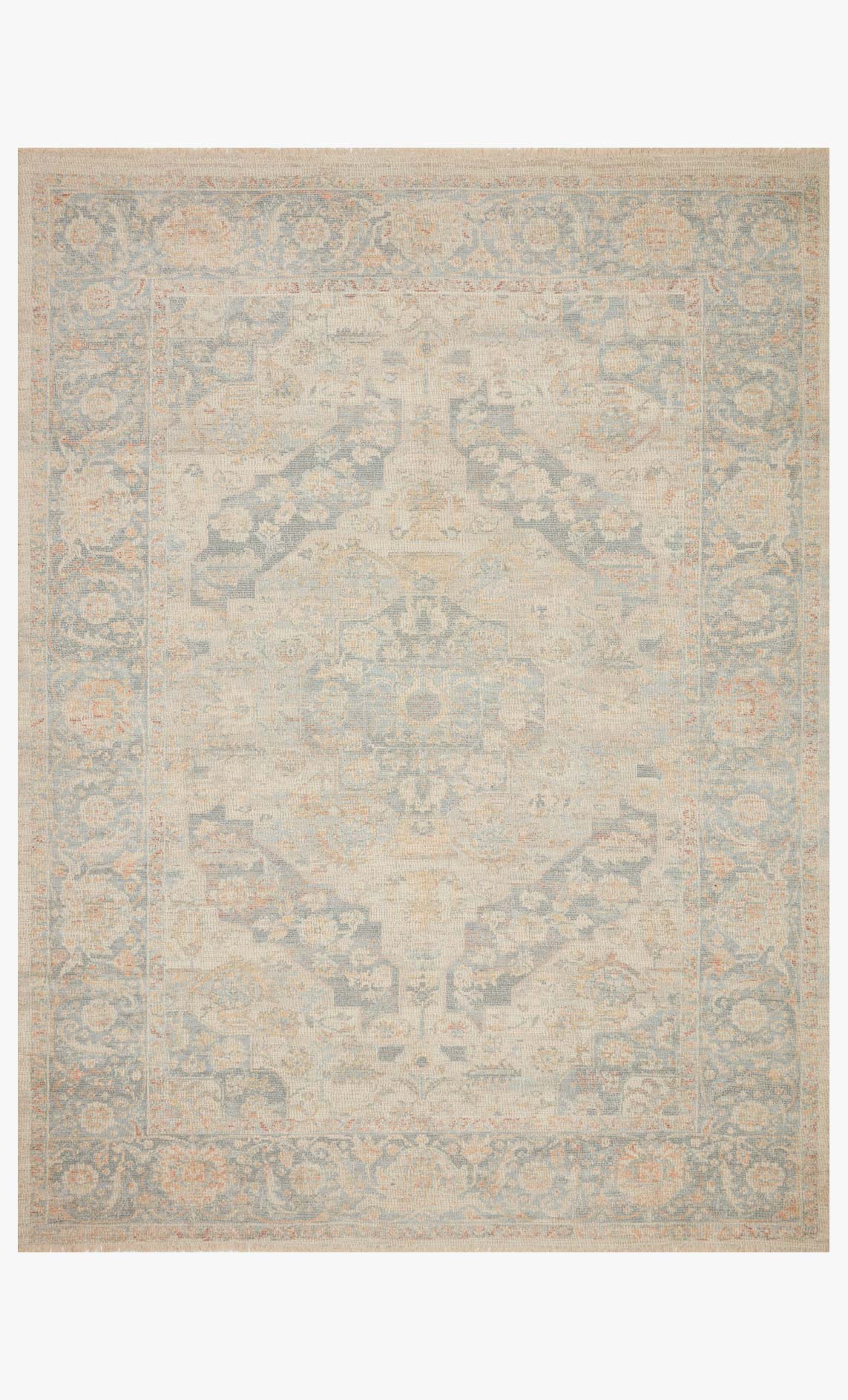 Loloi Priya Collection - Transitional Hand Woven Rug in Bone & Bluestone (PRY-08)