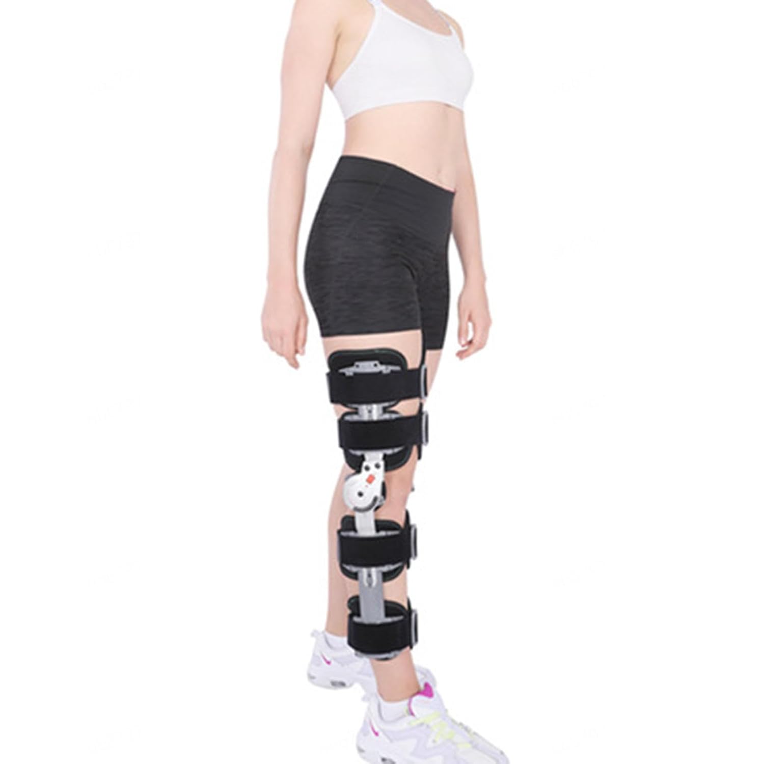 PopieL Adjustable Aluminum Alloy Knee Joint Brace Unisex Hinged Knee Brace Rehabilitation Brace After Meniscus Ligament Injury Left/Right Leg Knee Stabilizer