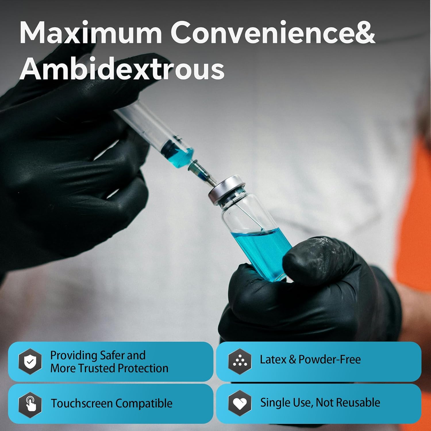 HEAVY DUTY 6 Mil Nitrile Black Gloves Disposable Latex Free Rubber Cooking Cleaning Food Prep Tattoo Gloves 1000PCs