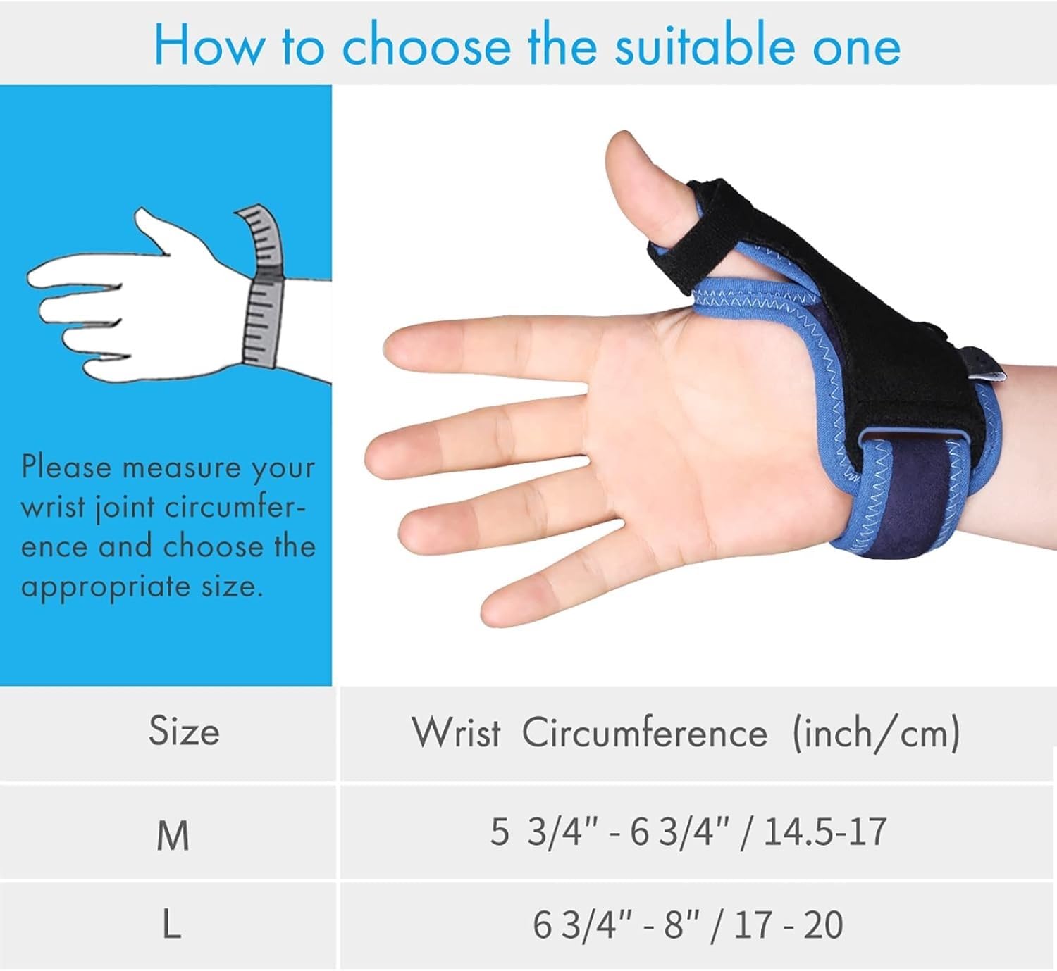 Thumb Bracers Joint Thumb Spica Splint Widened Strap Design Adjustable Elastic with Octopus Type Toughness Support Plate for Sprained,Tendonitis,Carpal Tunnel Hand Joint Pain Relief ( Color : Large )