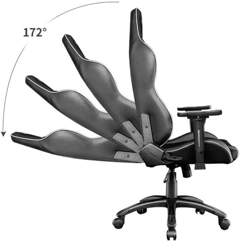 Gaming Chair Adjustable High Back Office Chair,Backrest Reclining Waist Support Nylon Feet Carbon Fiber Armrest Explosion-Proof Board Sweat-Absorbent Cushion,Soft and comfo,