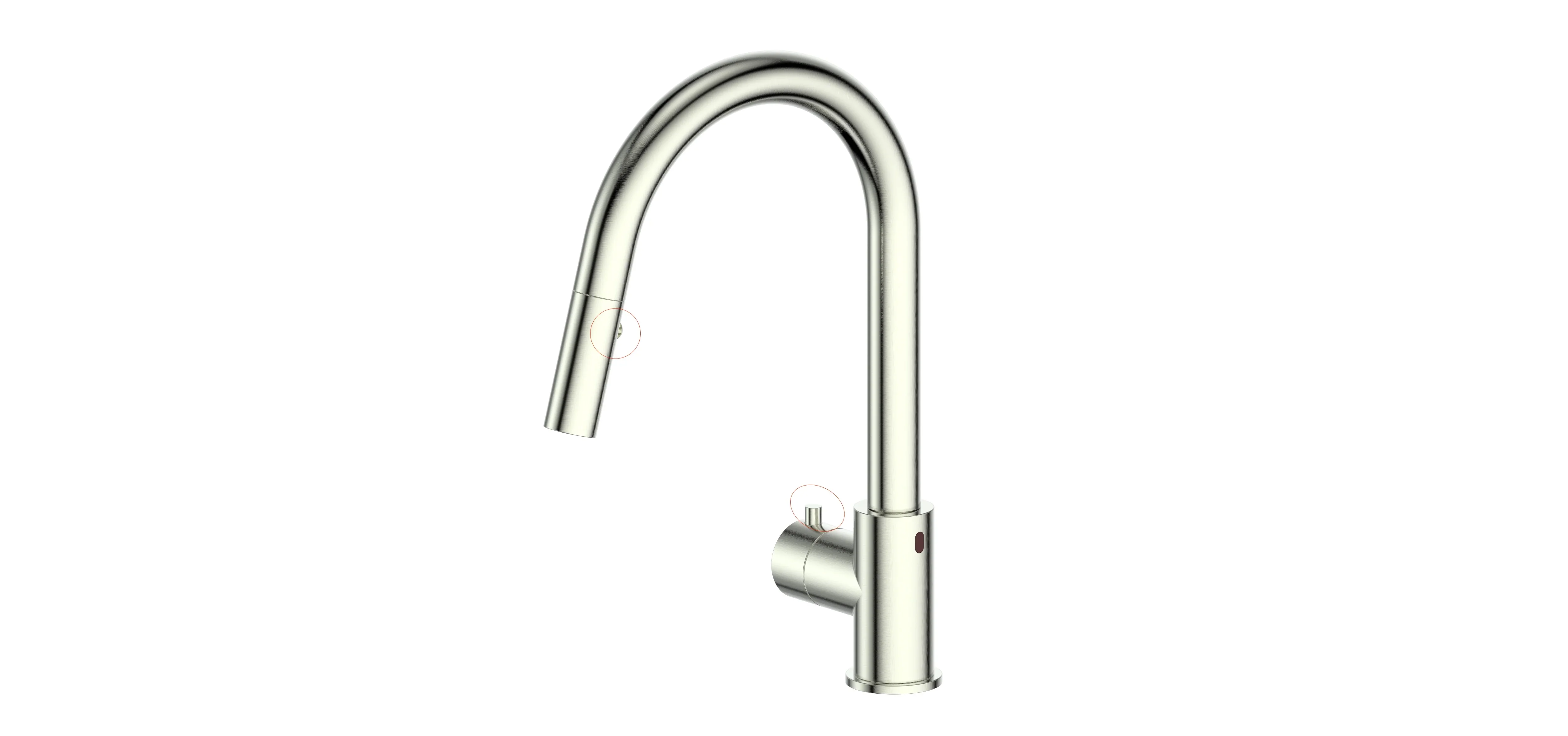ZLINE Gemini Touchless Kitchen Faucet in Brushed Nickel (GEM-KFS-BN)