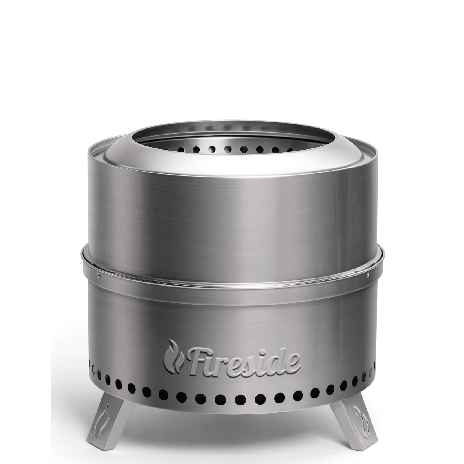 TURBRO Pluto R19-SS Smokeless Outdoor Fire Pit in Stainless Steel with Fast Ignition and Foldable Legs (707-FP-R19SS)