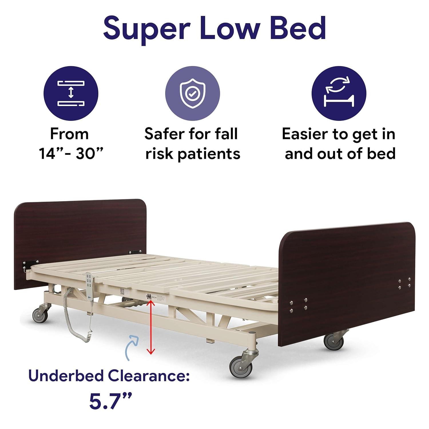 Super Low Adjustable Hospital Bed with 42