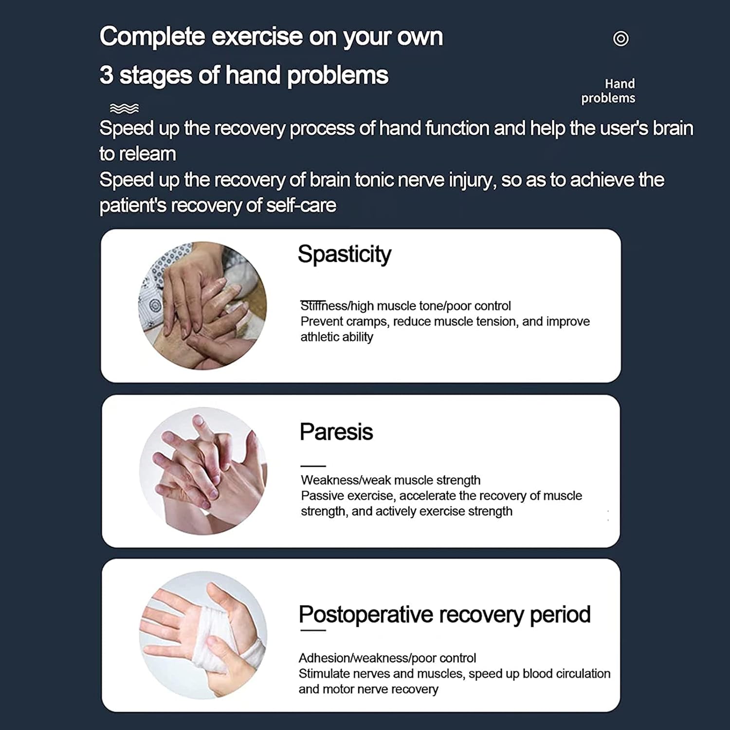 Electric Rehabilitation Robot Gloves Rehabilitation Auxiliary Training Gloves Finger Orthotics Functional Hand Splint for Long-Term Relief,Left,S