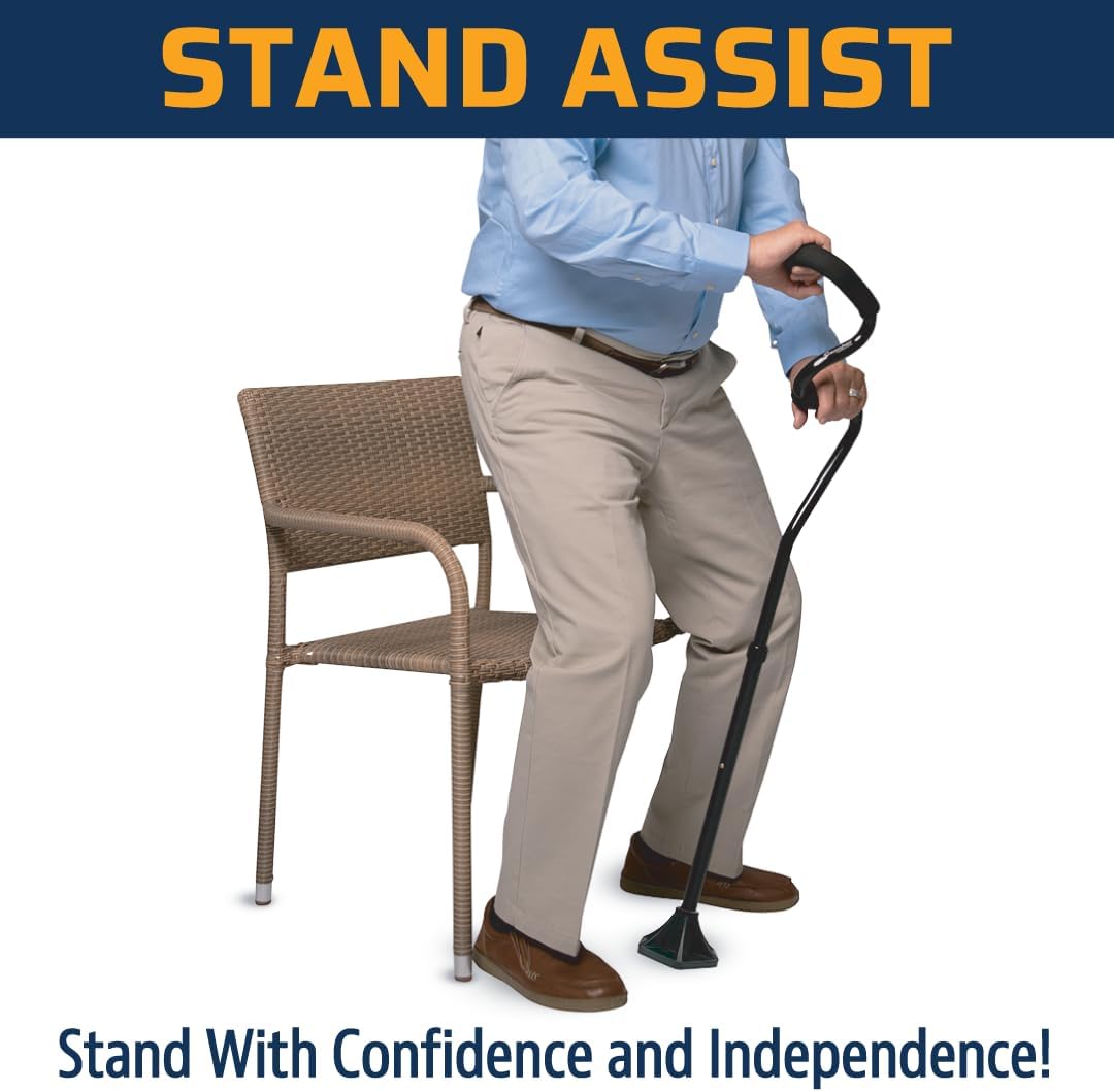 StrongArm Comfort Cane + Self Standing Lightweight Adjustable Walking Cane + Stabilizes Wrist & Provides Extra Support & Stability + Ergonomic Forearm Grip + Canes for Men & Women