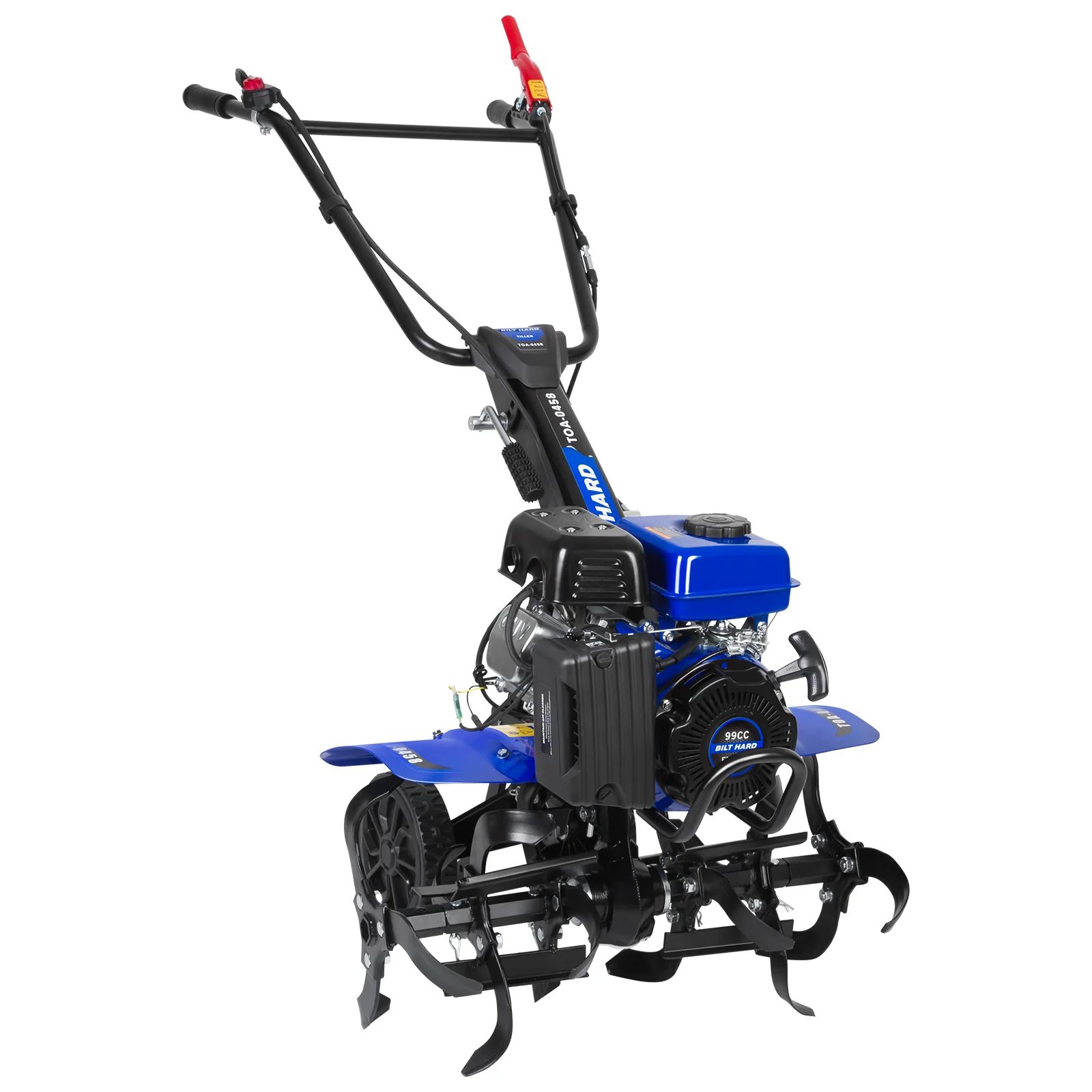 BILT HARD 99cc Gas Garden Tiller – Heavy-Duty 4-Cycle Engine, 24
