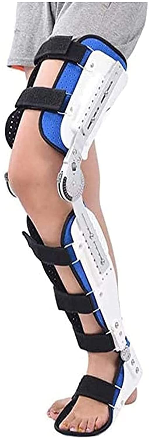 Adjustable Leg Stabilizer Full Leg Stabilizer Knee Orthosis Splint Hinged Knee Foot Ankle Support Brace Knee Support Orthosis Immobilize，Left-One Size