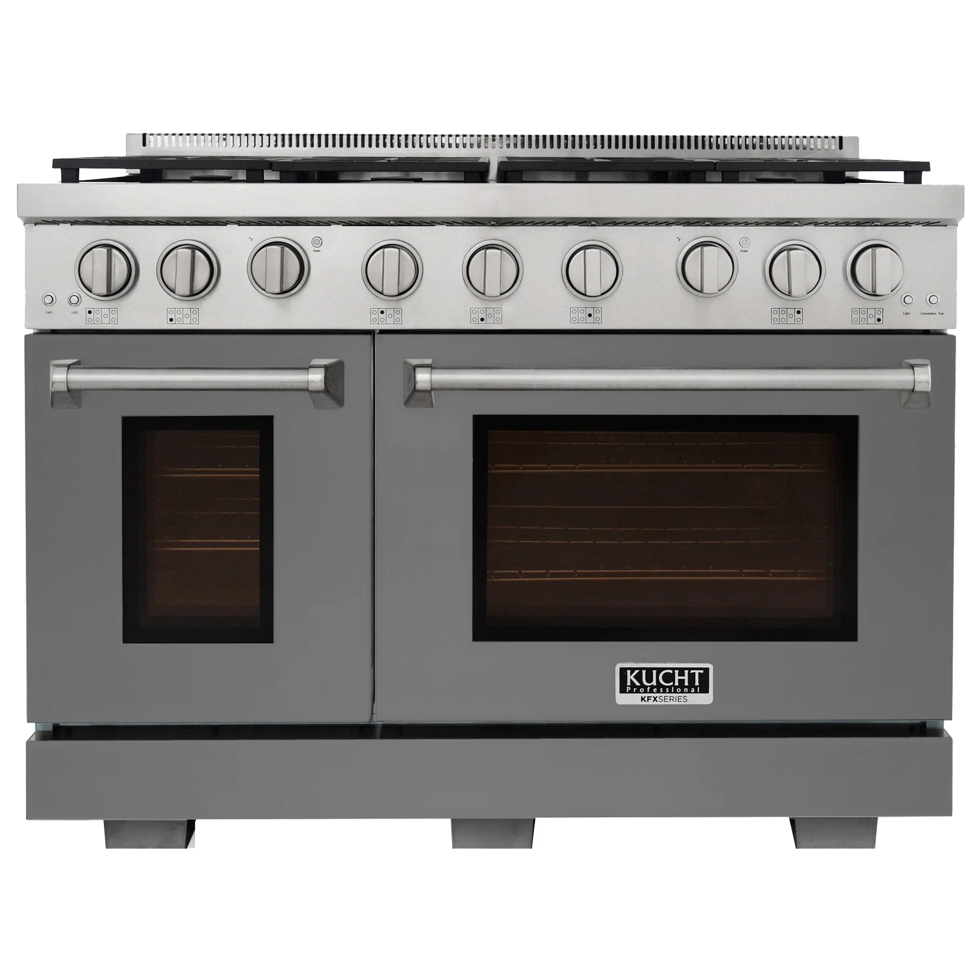 Kucht Professional 48-Inch 6.7 cu. ft. Gas Range in Cement Gray with True Simmer Burners (KFX4800X-GY)