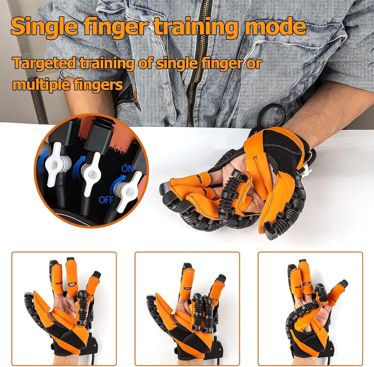 Rehabilitation Robot Gloves Flexion & Finger Exerciser Gloves Hand Strengthener Physical Therapy Equipment for Stroke Hemiplegia Hand Dysfunction Patient 9 Intensity Gears 3 Training Modes