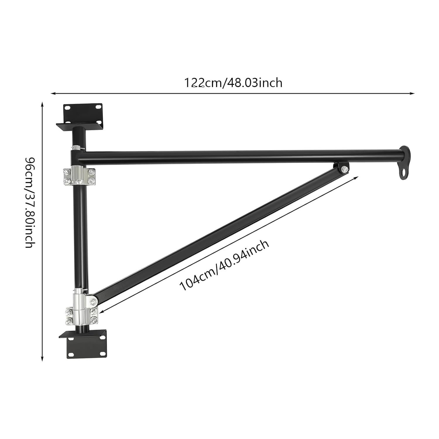 Wall Mount Jib Crane Bracket, 441 LBS Load Capacity Alloy Steel Hoist Support Arm with 180° Swing, Heavy Duty Crane Swing Arm for Warehouses Garages Home Workshops (Black)