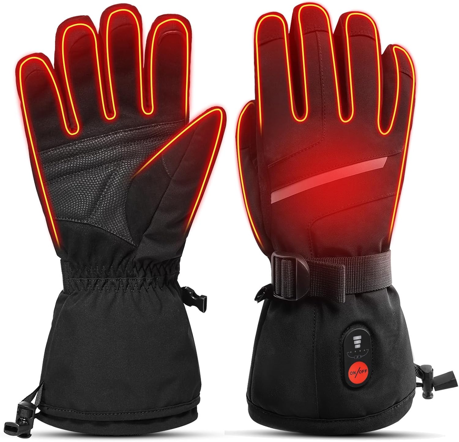 SNOW DEER Heated Motorcycle Gloves for Men Women, Electric Glove Rechargeable Battery Heated Hand for Motorcycle Biking Hunting Arthritis Skiing Working