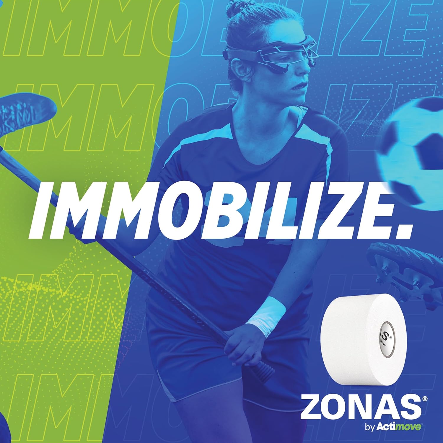 Athletic Tape for Muscles and Joint Support and Immobilization, Strong Skin Adhesion, Hand-tearable, White, 1.5 in x 15 yd, Speedpack - 32 Rolls