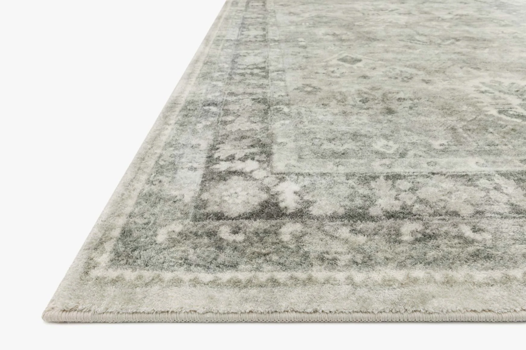 Loloi II Rosette Collection - Traditional Power Loomed Rug in Steel & Graphite (ROS-04)