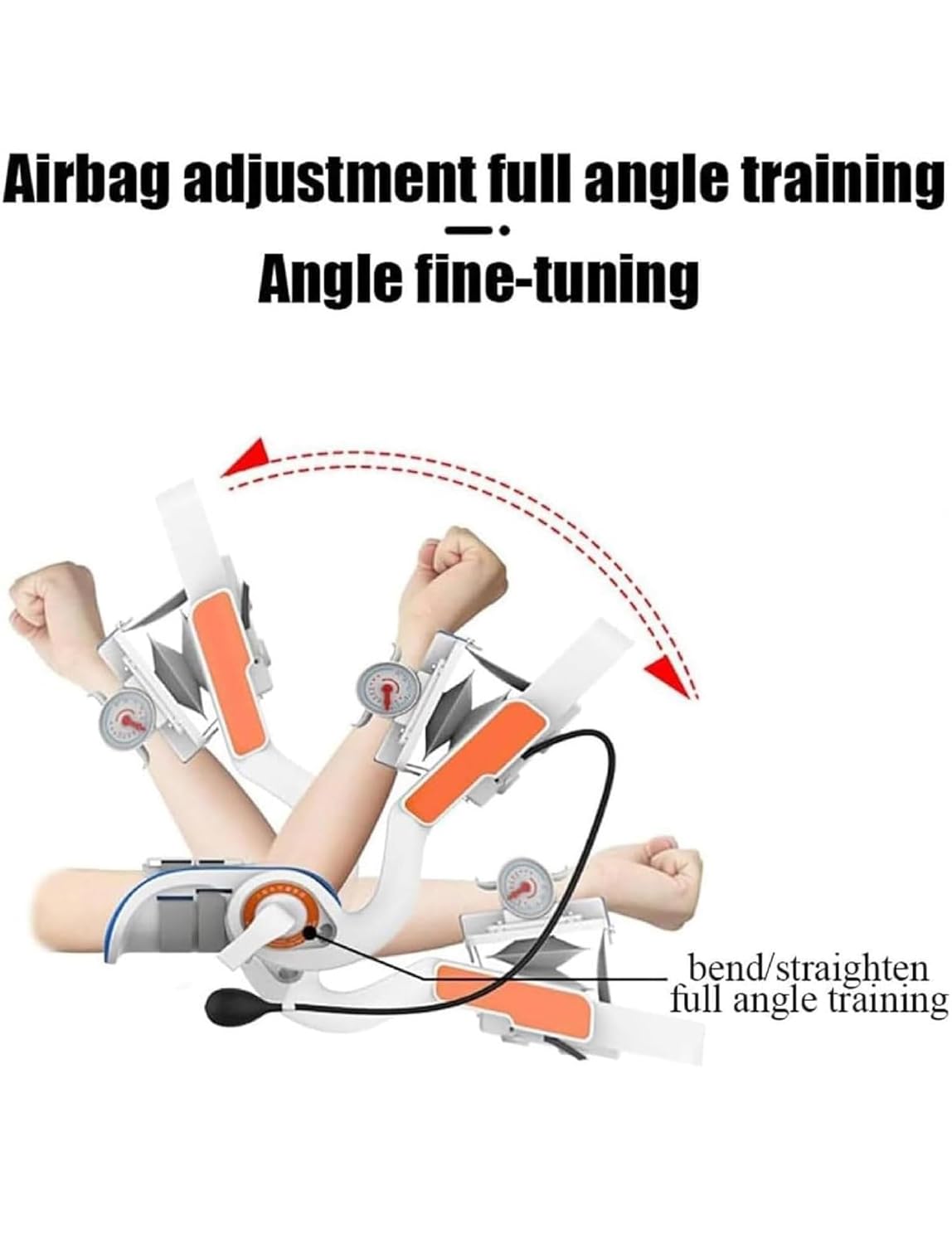 Brace Elbow Joint Rehabilitation Device, Elbow Stretching Trainer with Air Bag Pressurization and Angle Dial, Adjustable -15° to 150° Angle, for Stroke Hemiplegia Patients