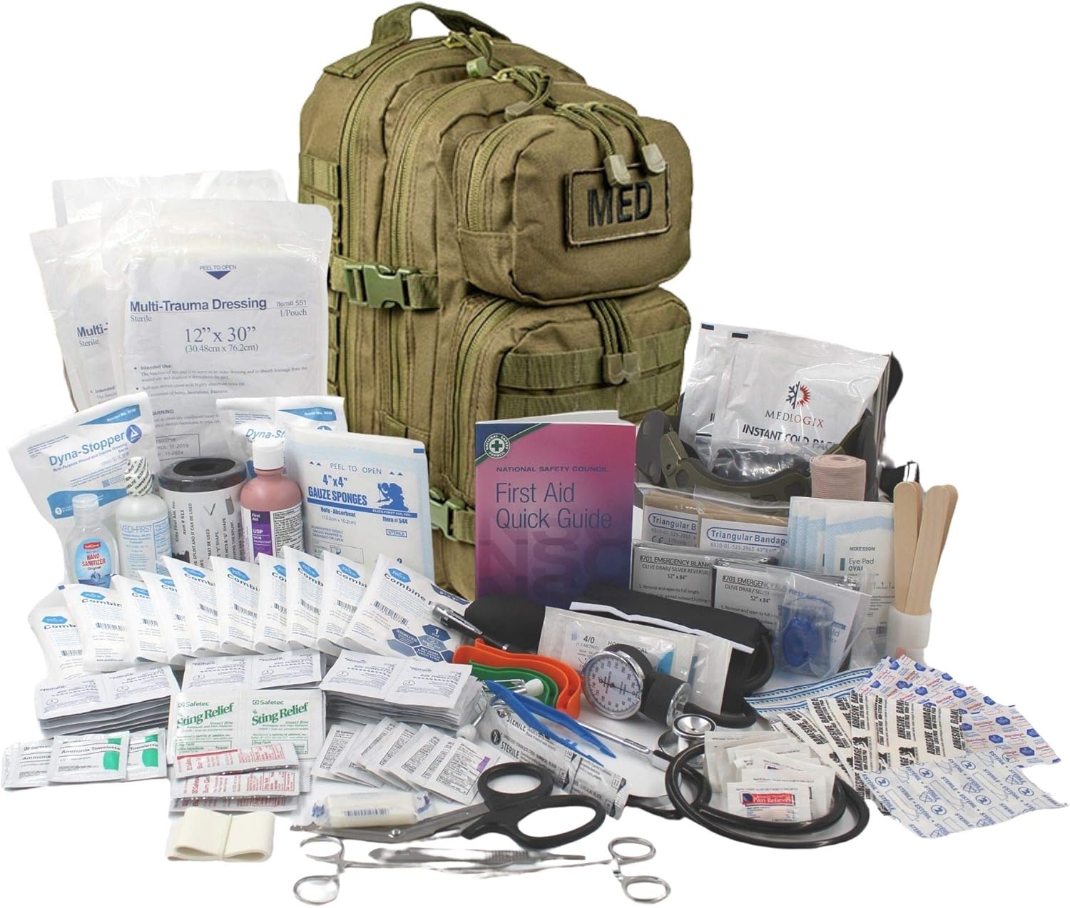 Luminary Tactical Trauma Kit Fully Stocked First Aid Kit Backpack EMS/EMT First Responder Medical Bug Out Bag for Preppers Professionals and Outdoorsman (Olive Drab)