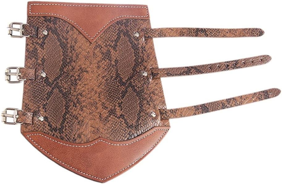 Leather Handguards Wide Wrist Arm Armor Wristband Protector Cuff Bracelet Buckle