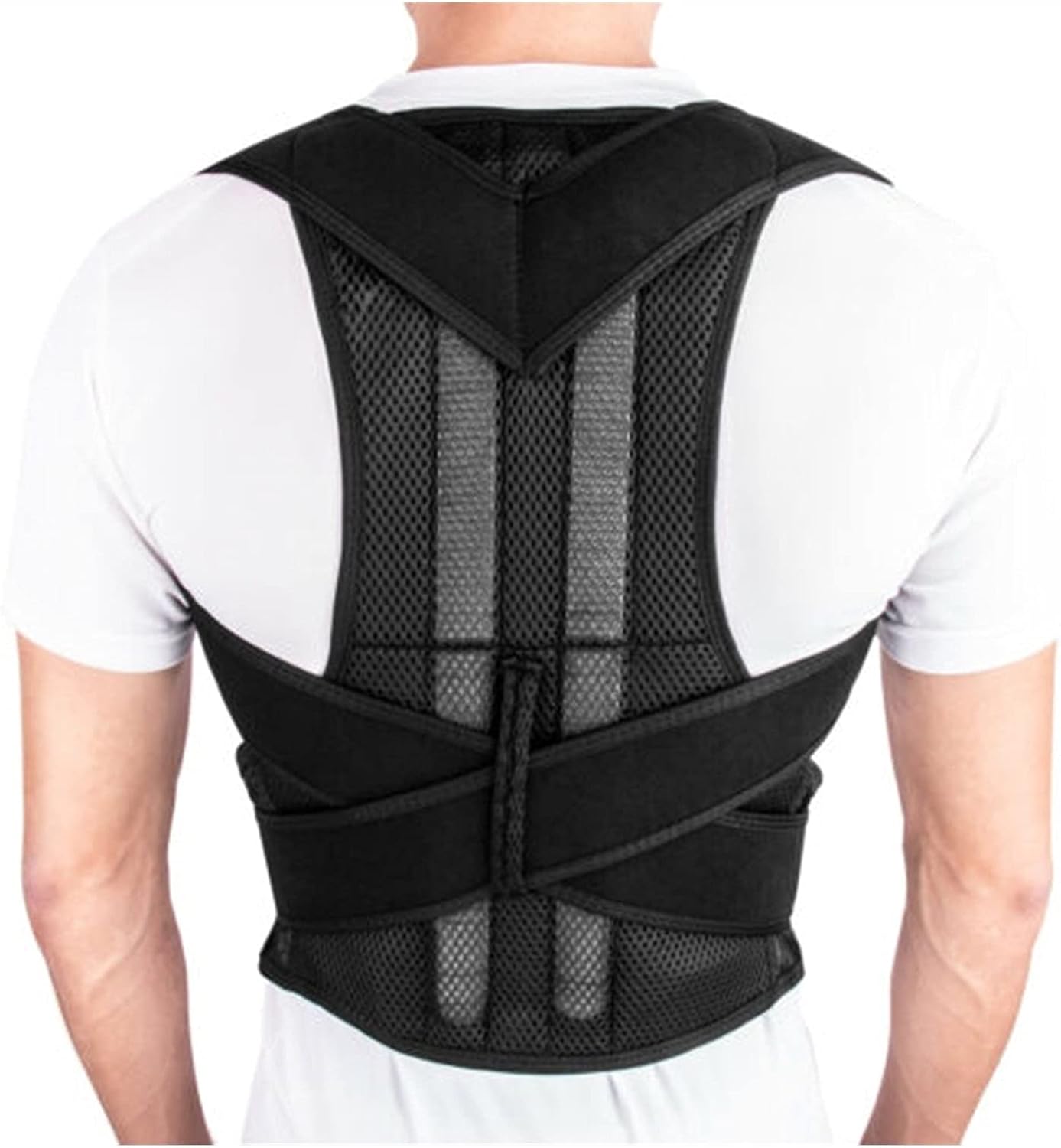 Posture Corrector Shoulder Support Back Brace Fully Adjustable Providing Pain Relief for Neck Breathable Fabric Lumbar Support Brace Back Pain Relief,